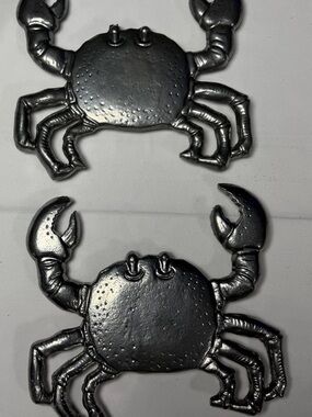 Metallic Silver Crab Wall Decor - Unbranded